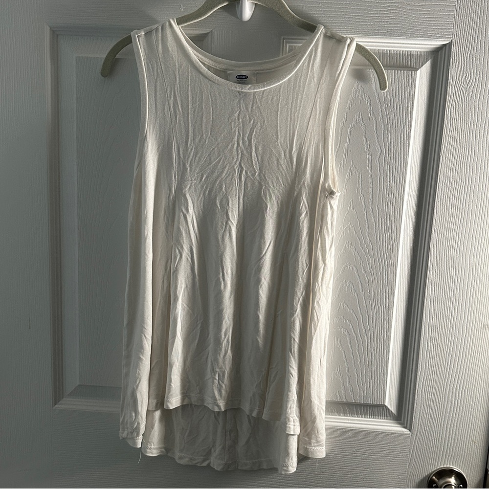Old Navy Hi-Low Tank with Cinching - White